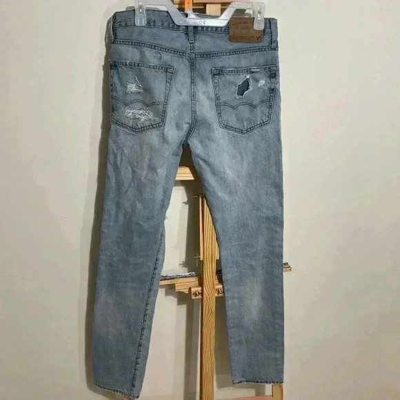 American Eagle Outfitters Made To Last Slim Distressed Mens light wash Jeans Siz - Picture 5 of 8